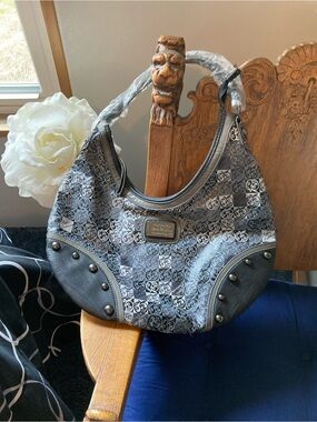 Stylish Gray Patterned Women's Hobo Bag